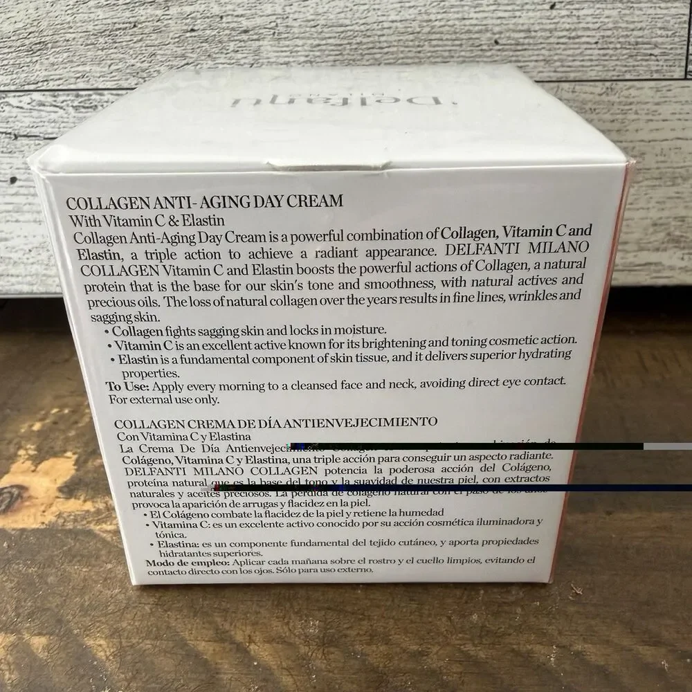 Delfanti Milano Anti-Aging Day Cream Collagen + Vitamin C & Elastin 1.7 oz New